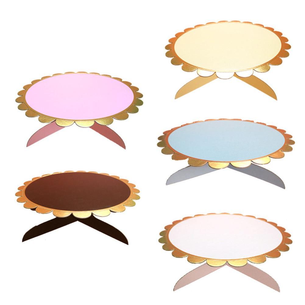 4Pcs Paper Cake Tray Flower Shape Single Layer Dessert