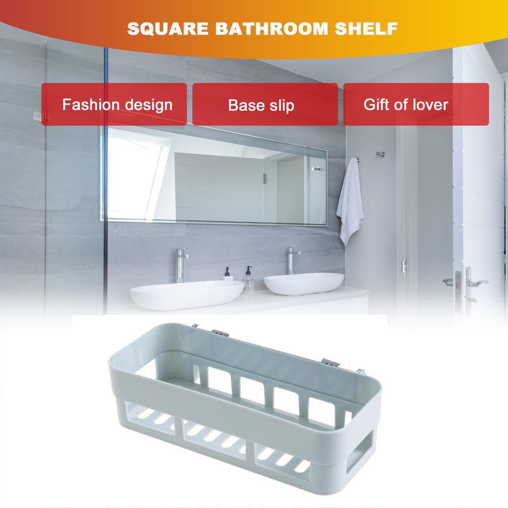 PP Practical Home Kitchen Bathroom Basket Shelf Storage Rack Wall Mounted