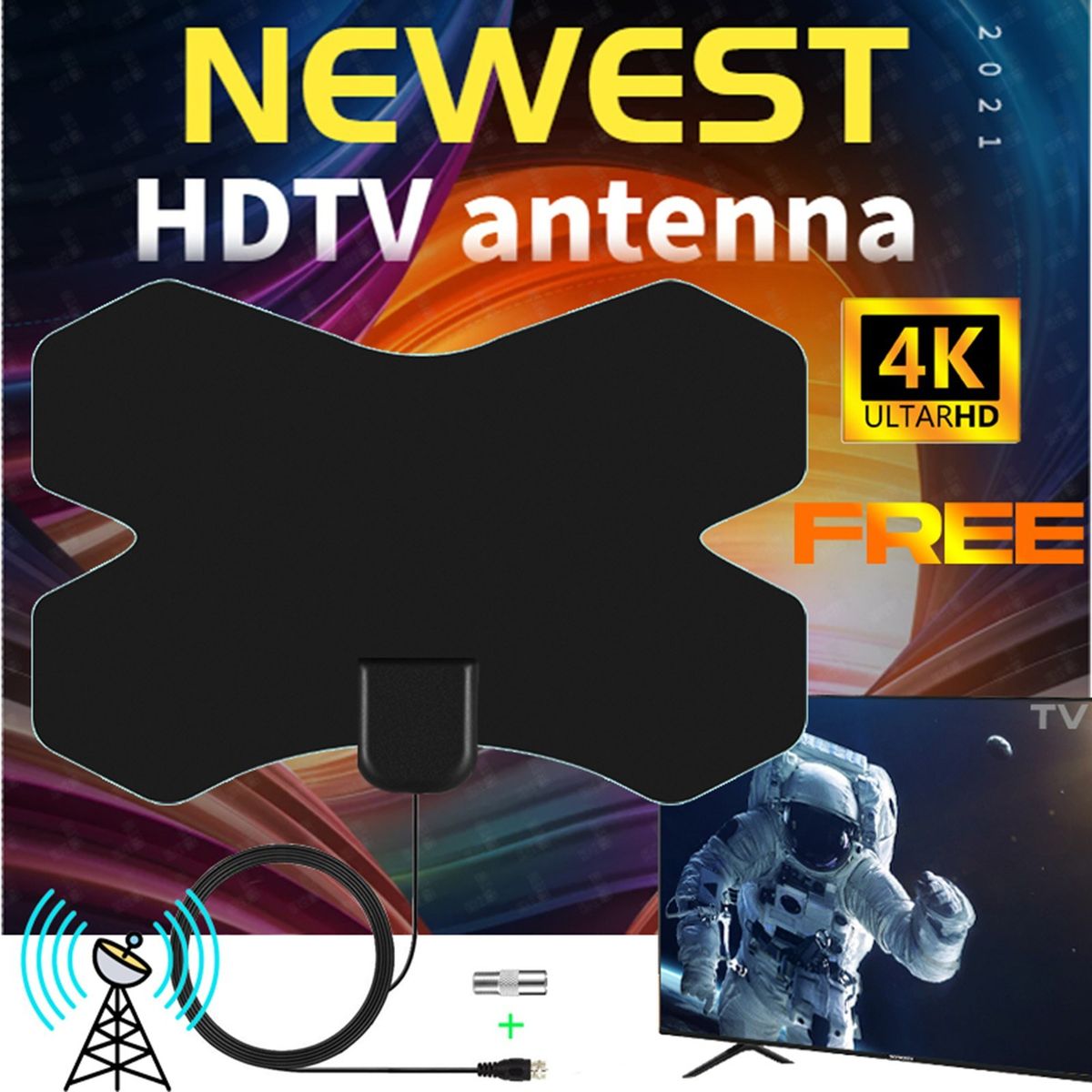 High Gain HDTV DTV Box Digital TV Antenna 150 Miles