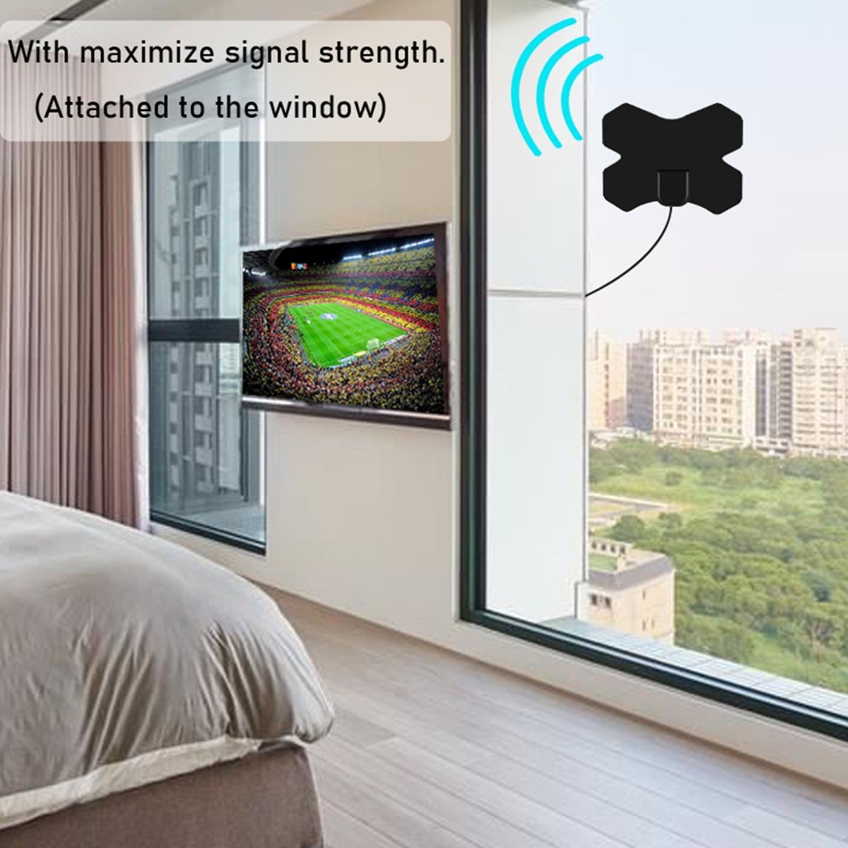 High Gain HDTV DTV Box Digital TV Antenna 150 Miles