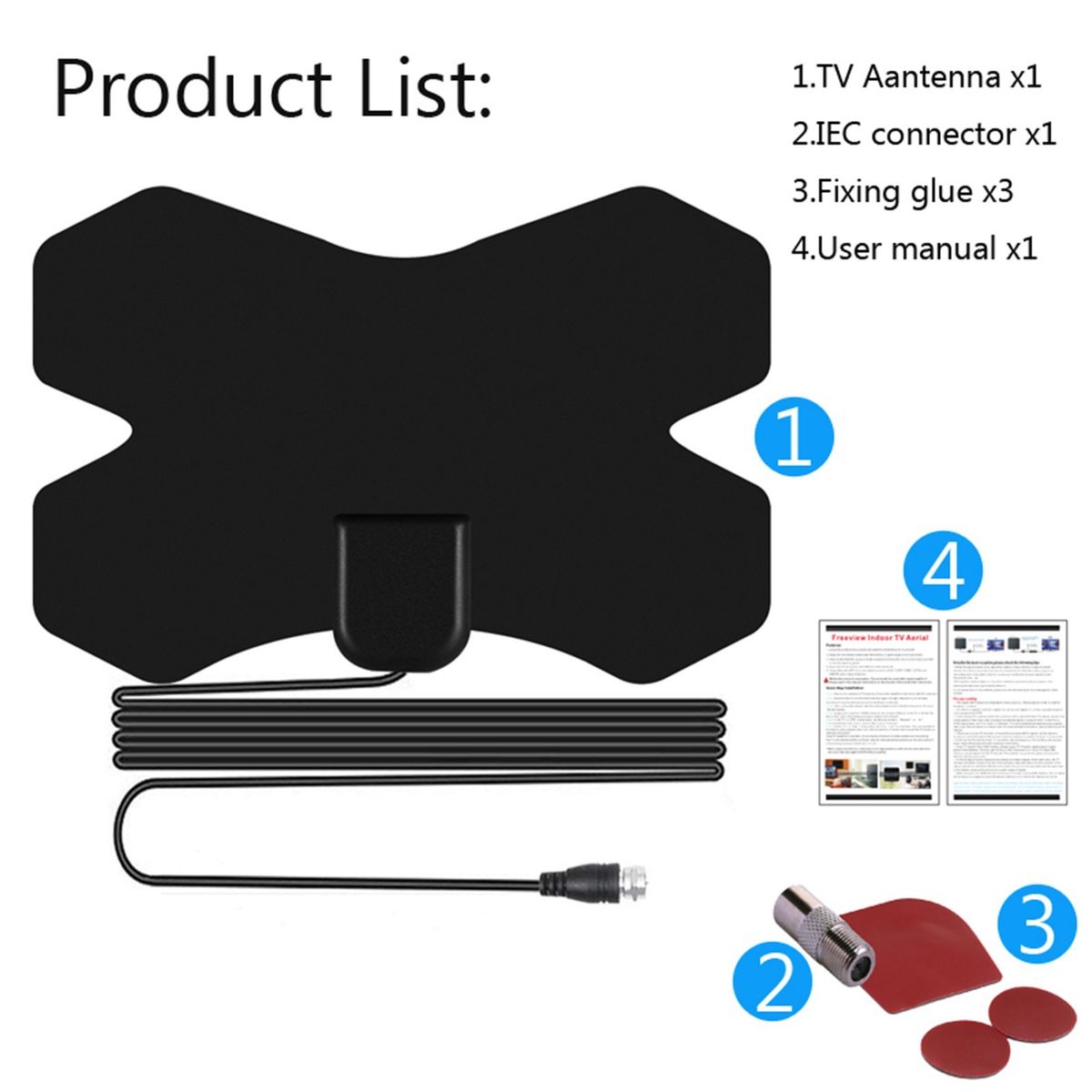 High Gain HDTV DTV Box Digital TV Antenna 150 Miles