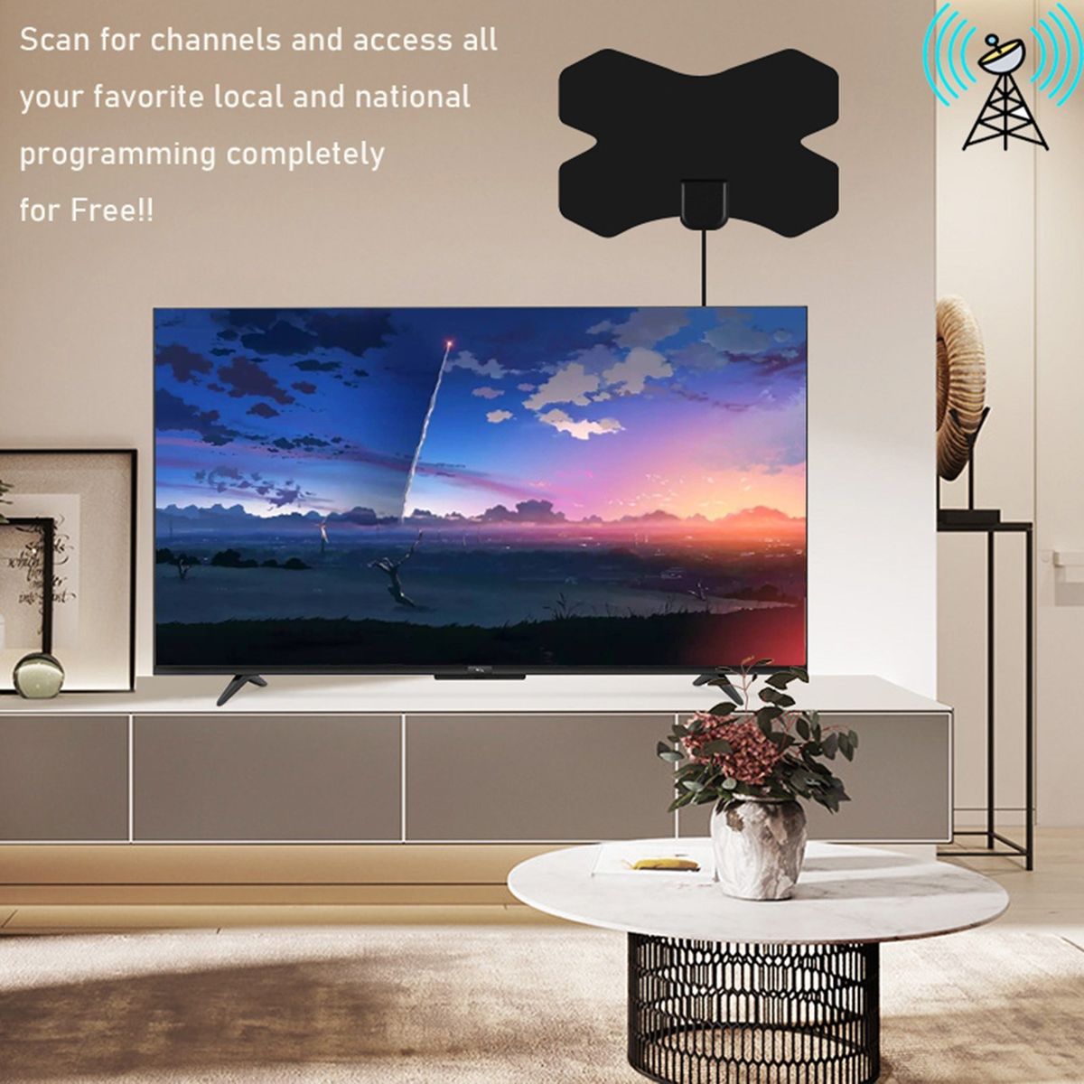 High Gain HDTV DTV Box Digital TV Antenna 150 Miles