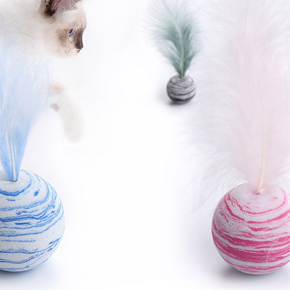 Cat Ball Toy With Feather Interactive Cat Toys Throwing
