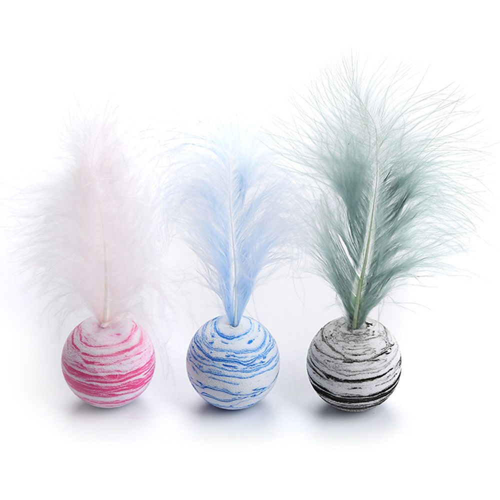 Cat Ball Toy With Feather Interactive Cat Toys Throwing