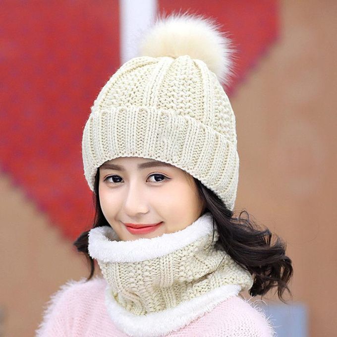 Women Autumn Winter Warm Cold-proof Outdoor Scarf-Black