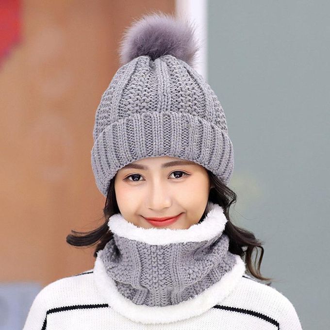 Women Autumn Winter Warm Cold-proof Outdoor Scarf-Black