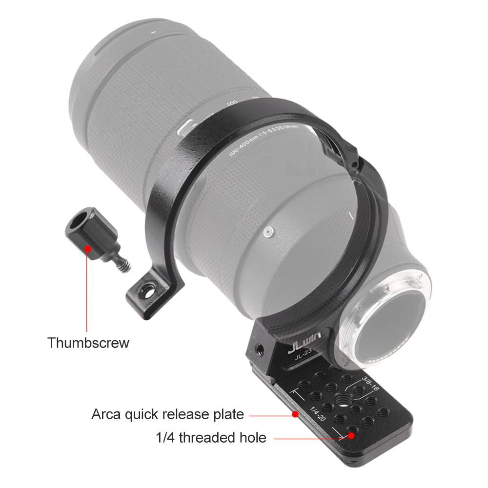 JLwin JL-23 82mm Tripod Mount Ring with 80mm Quick Release Plate 1/4in & 3/8in Threaded Holes Compatible with SIGMA 100-400mm/ 105mm F1.4DG HSM Lens