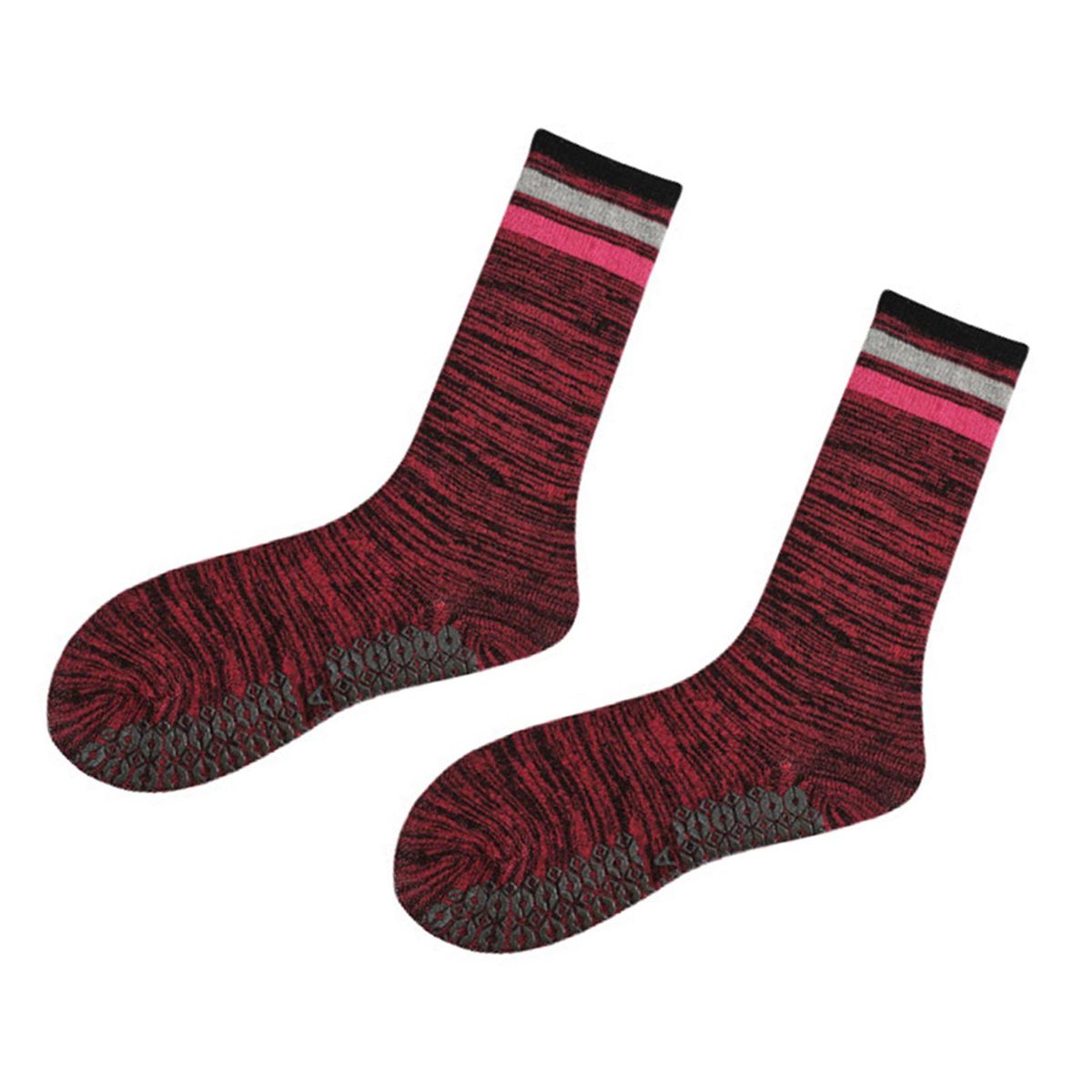 1 Pair Mid Tube Socks Sports Silicone Grip Football Socks Rose Red