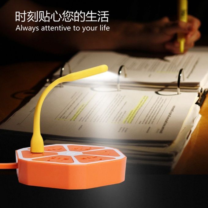 Power Strips With USB Ports Surge Protector Power Socket Have 4 Outlets 4 USB UK Plug (Orange)