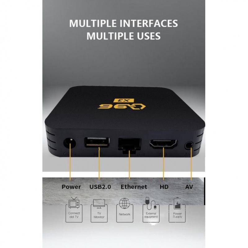 TV BOX  Android 10 Q96 X3 Home Theater HDR Ultra Clear Image Quality  H313 Core AV/HDMI  TV Box CMTI