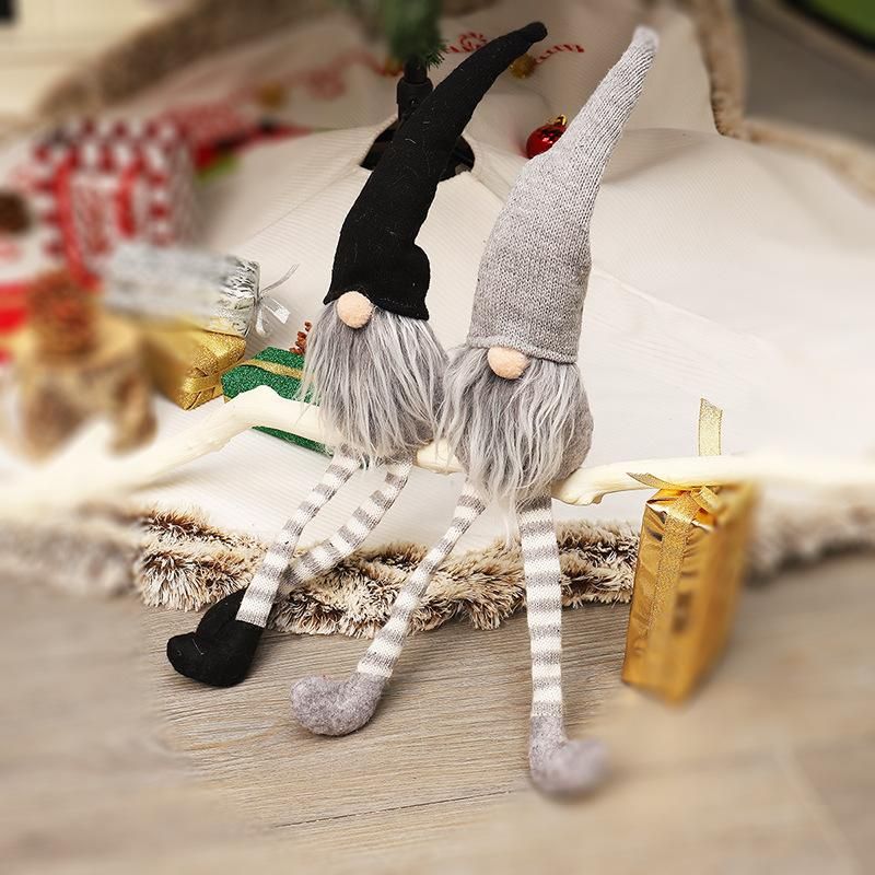Cute Christmas Decoration Sitting Long Leg No Face Elf Doll