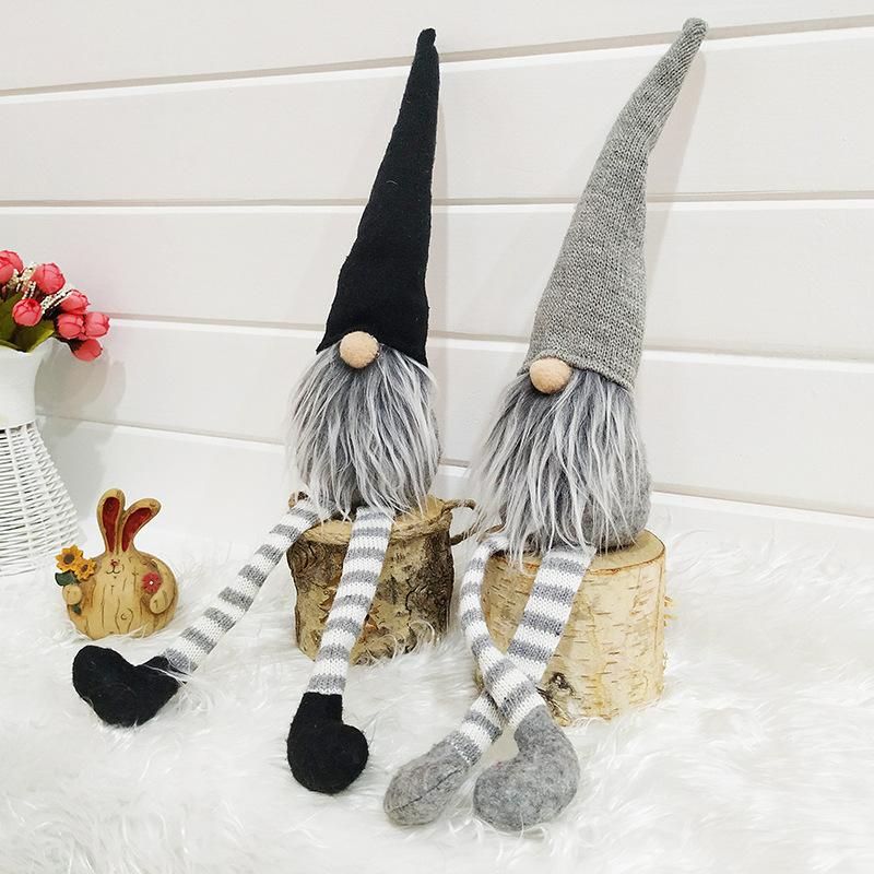Cute Christmas Decoration Sitting Long Leg No Face Elf Doll