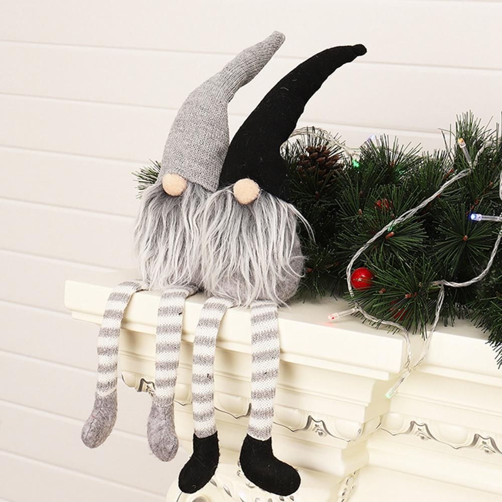 Cute Christmas Decoration Sitting Long Leg No Face Elf Doll