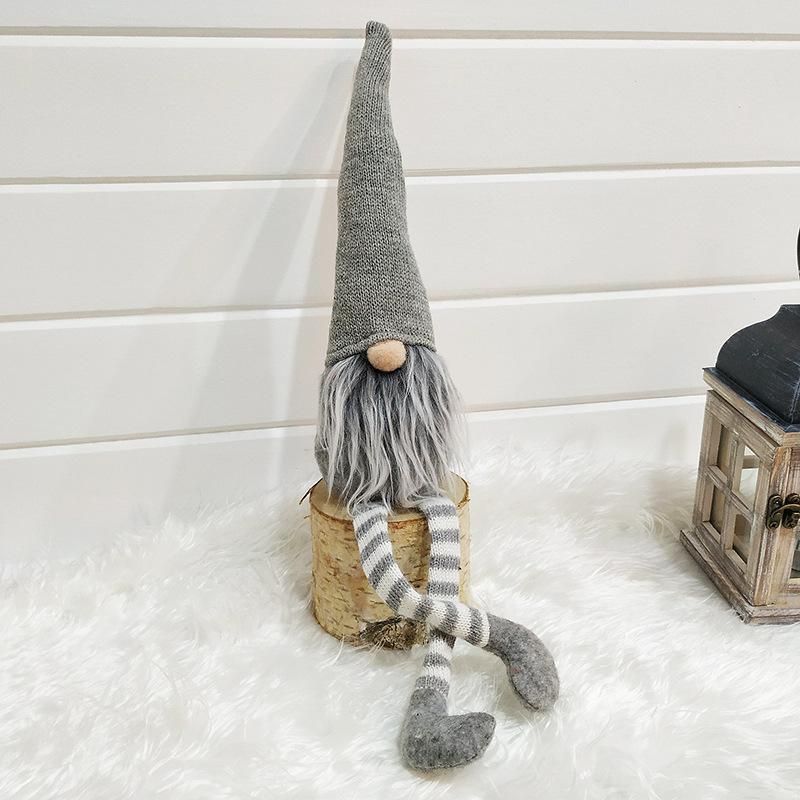 Cute Christmas Decoration Sitting Long Leg No Face Elf Doll