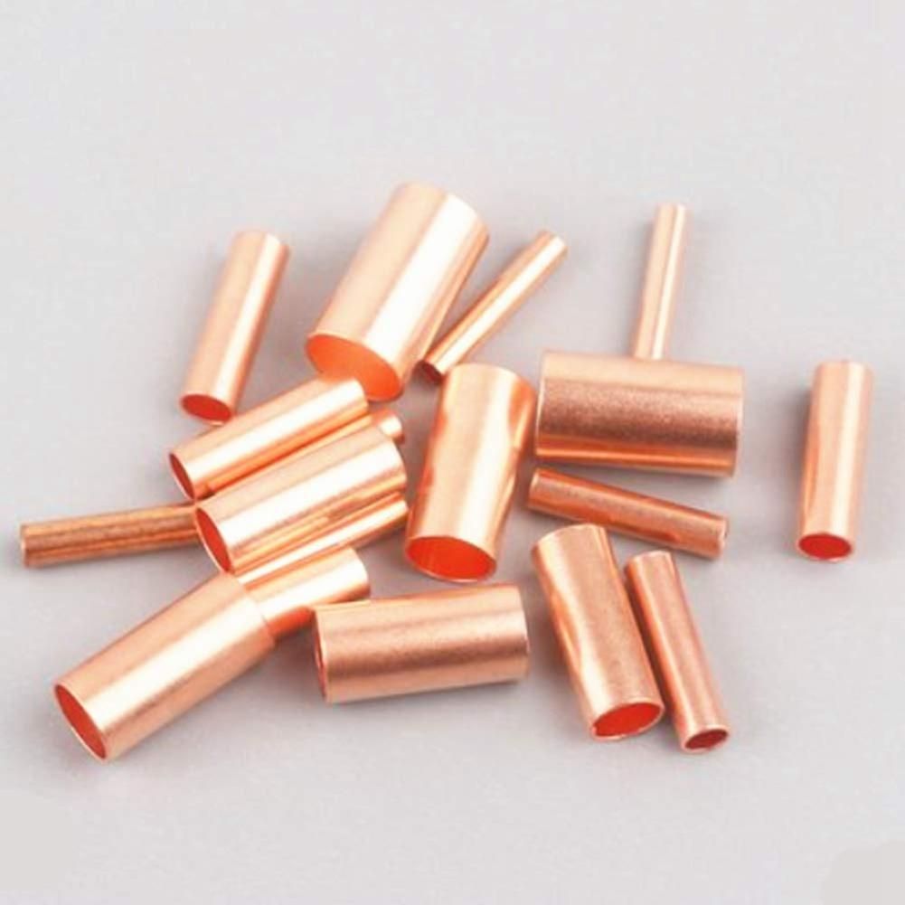 250Pcs GT Copper Connecting Pipe Wire Joint Small Copper Tube Terminal Cable Lug Boot Ferrule Kit