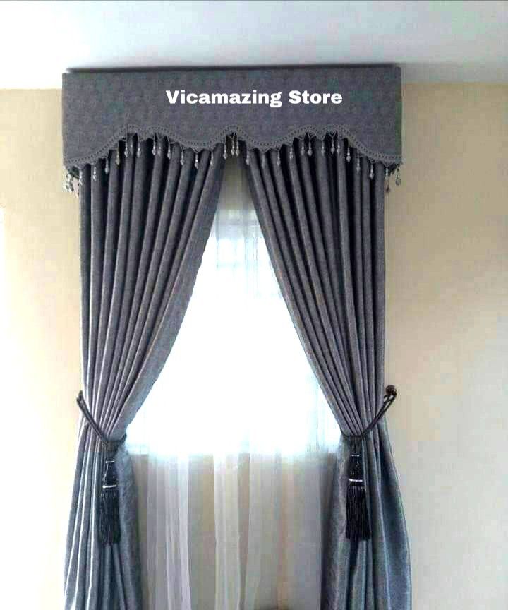 NC-7.5ft By 7.5ft PLAIN GRAY CURTAIN With Silver Rings.