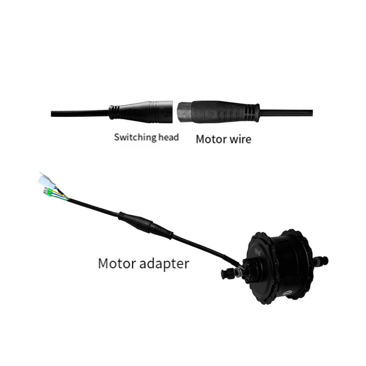Waterproof EBike Motor Female Extension Cable 9Pin Extension Cable Electric Bike Conversion Cable
