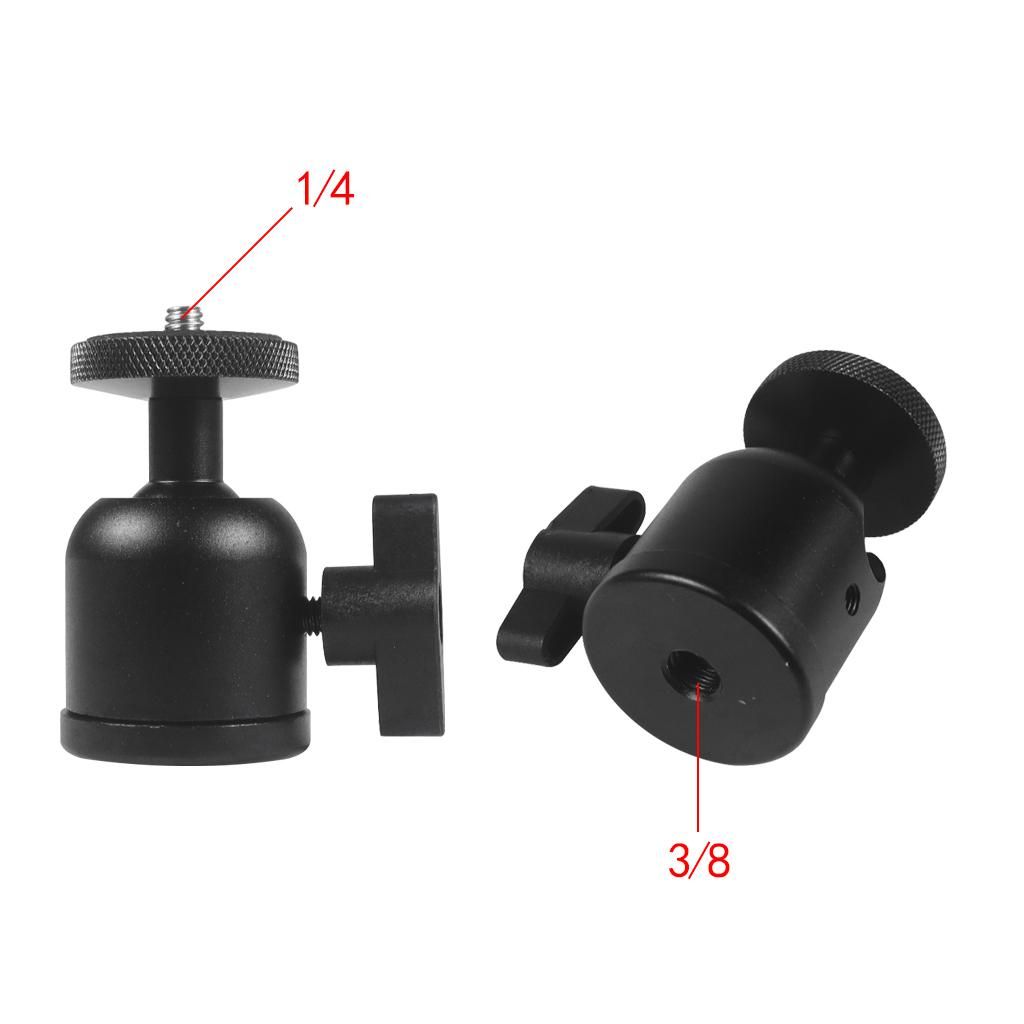 Mini Ball Head 1/4 Screw Mount 360 Swivel for Canon Nikon Sony Camcorder DV LED Ring Light Bracket SLR Camera Tripod Phone Stand