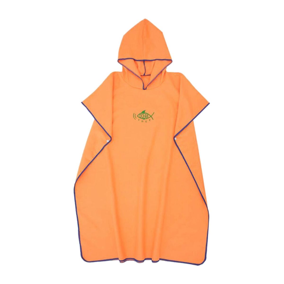 Surf Poncho Quick-Drying Changing Robe Surfer Towel Hooded Orange