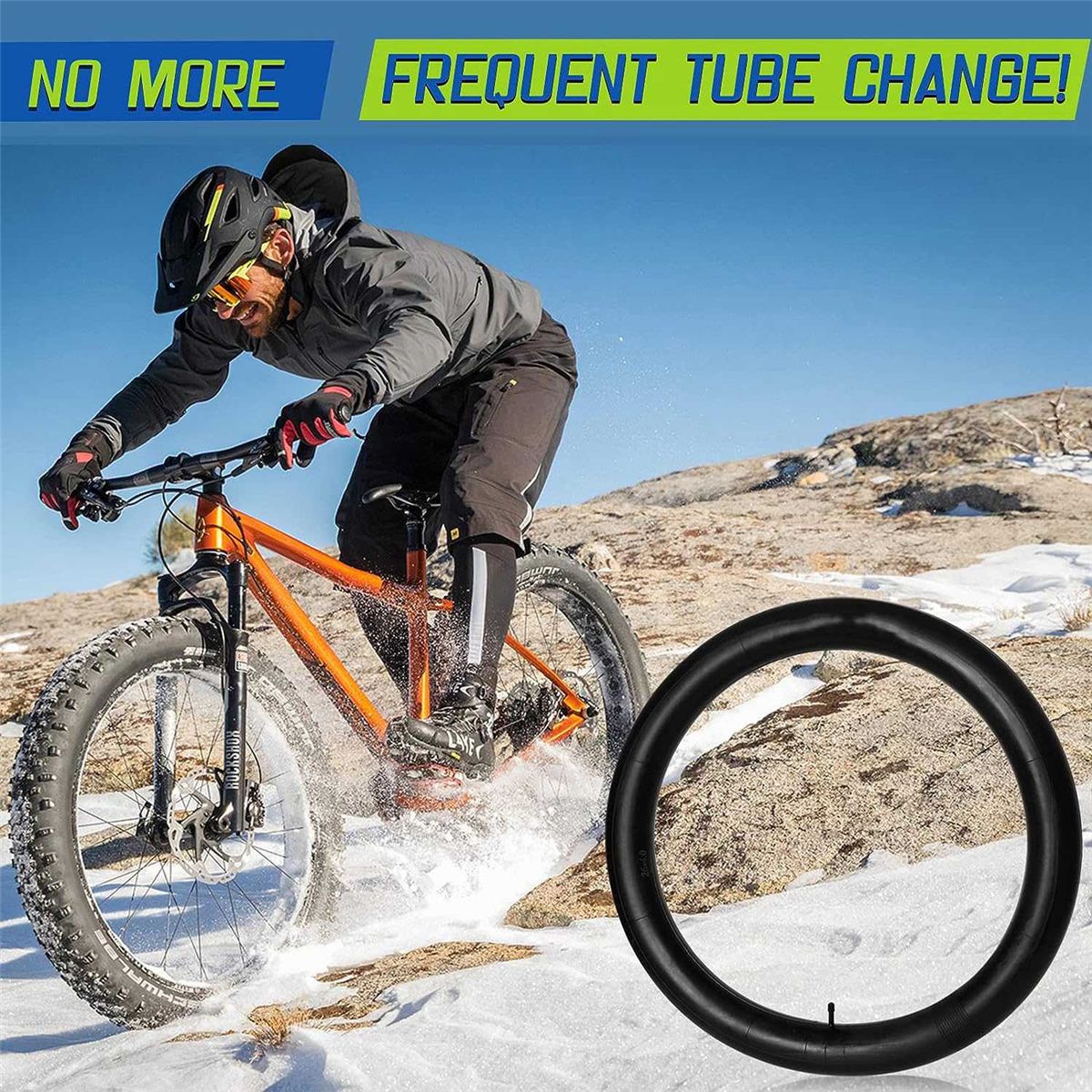 2 Pack 26X4.0 Fat Bike Tube with AV 32mm Valve, Bike Tubes