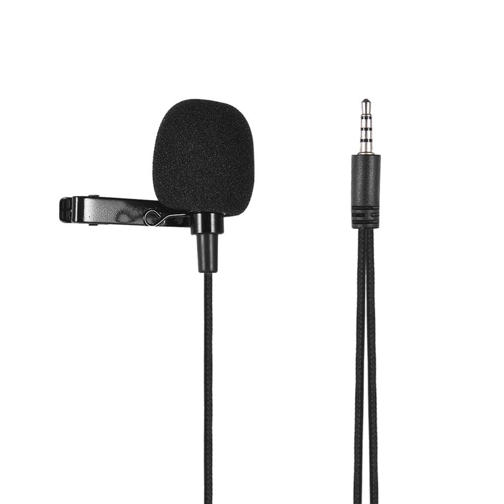 Mini Clip-on Lapel Lavalier Condenser Microphone Mic With 3.5mm Headphone Output Jack For IPhone IPad Android Smartphone DSLR Camera Computer PC Laptop