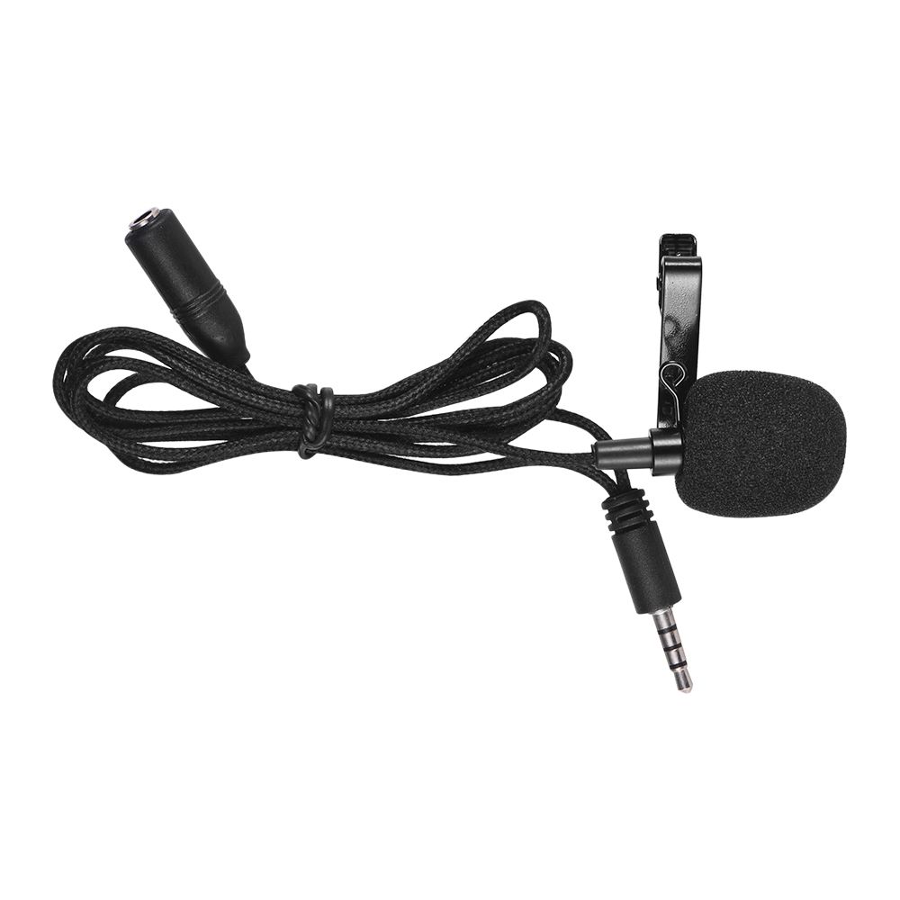Mini Clip-on Lapel Lavalier Condenser Microphone Mic With 3.5mm Headphone Output Jack For IPhone IPad Android Smartphone DSLR Camera Computer PC Laptop