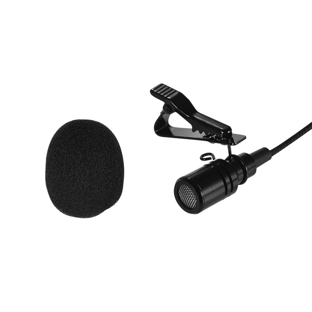 Mini Clip-on Lapel Lavalier Condenser Microphone Mic With 3.5mm Headphone Output Jack For IPhone IPad Android Smartphone DSLR Camera Computer PC Laptop