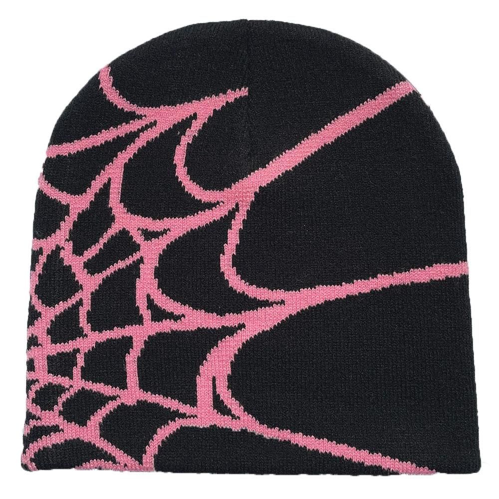 Y2K Spide Web Print Cap Knitting Autumn Winter Hat  Hip Hop Warm Hats For Men And Women Muiticolor Classic Wool Cap