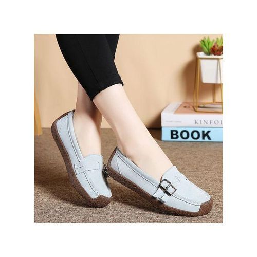 EUR Size 35-42 Fashion Ladies Shoes High Quality Falts Shoes Women Suede Leather Ballet Shoes Grey