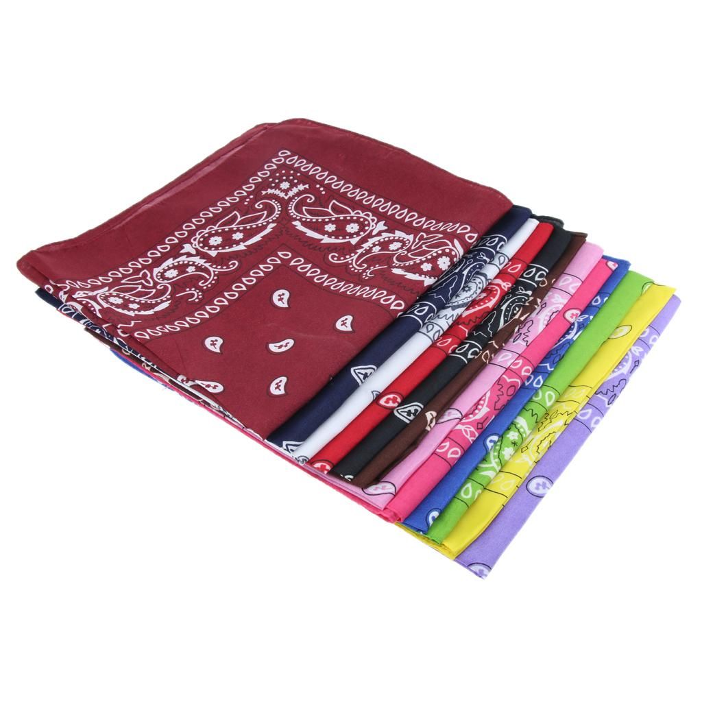12 Pieces   Double Sided Paisley Print Bandana Scarf Head Multicolor