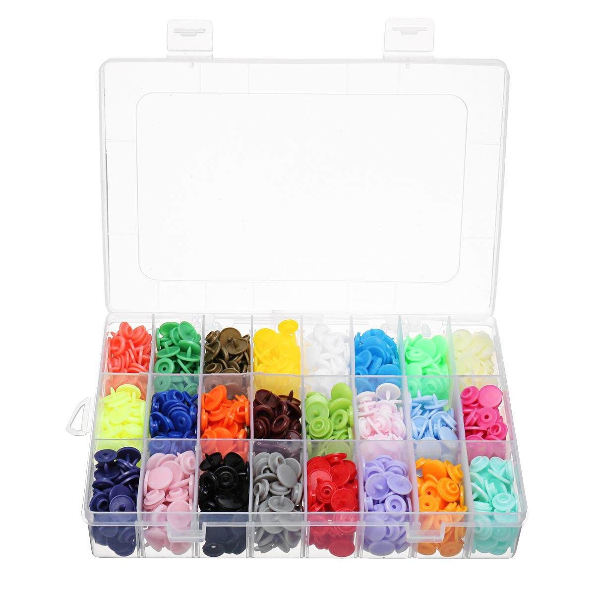 375 Sets T5 Snap Poppers Fastener Plastic Buttons 25 Colors Pliers Punching Tool 375 Button (without Pliers)