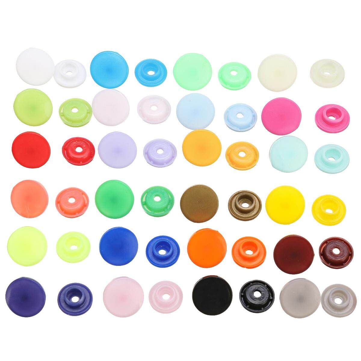 375 Sets T5 Snap Poppers Fastener Plastic Buttons 25 Colors Pliers Punching Tool 375 Button (without Pliers)
