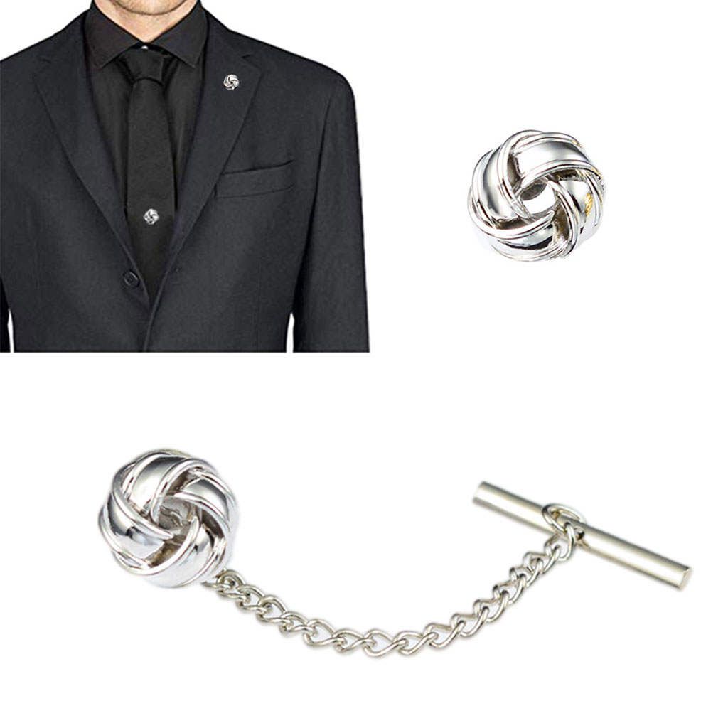 Mens Tie Tack Pins Collar Pin Brooch Lapel Pin Fashion For Gift Silver
