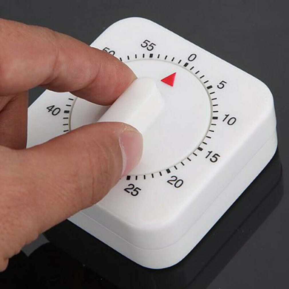 Mini Portable Kitchen Cooking  Countdown 60 Minutes Time Reminder-white
