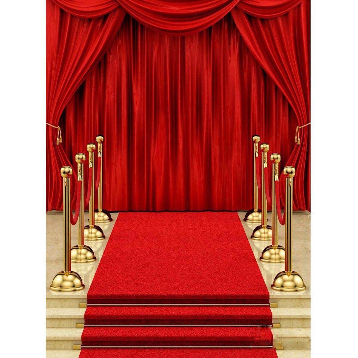 5x7FT Vinyl Red Carpet Curtain Backdrop Photography Background Photo Studio Prop