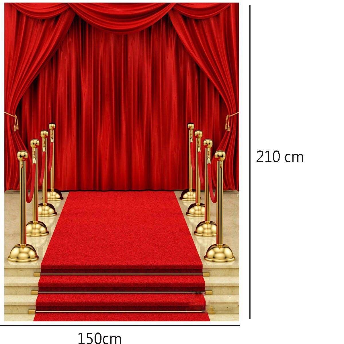 5x7FT Vinyl Red Carpet Curtain Backdrop Photography Background Photo Studio Prop