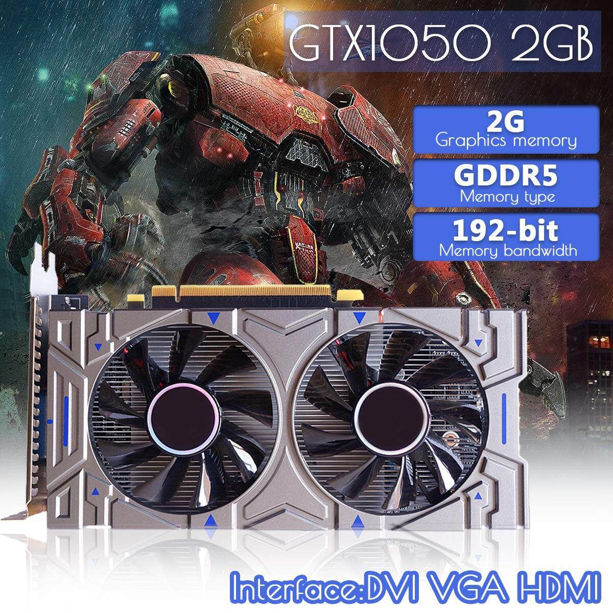 GTX1050 2GB GDDR5 192Bit DirectX11 VGA DVI HDMI Graphics Card For NVIDIA GeForce