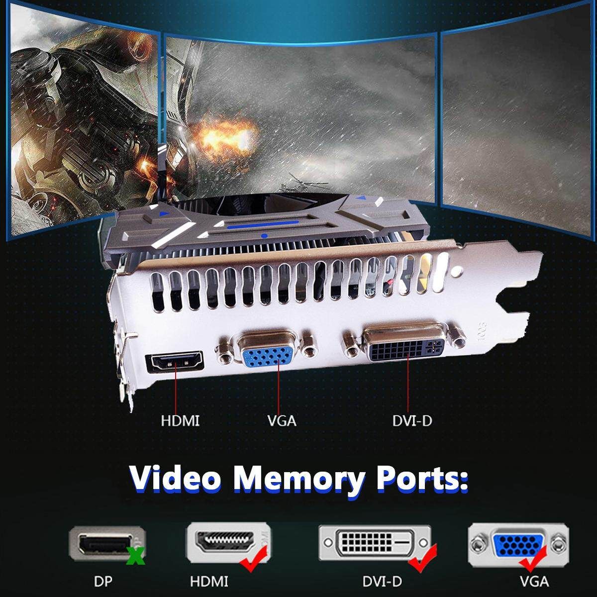 GTX1050 2GB GDDR5 192Bit DirectX11 VGA DVI HDMI Graphics Card For NVIDIA GeForce