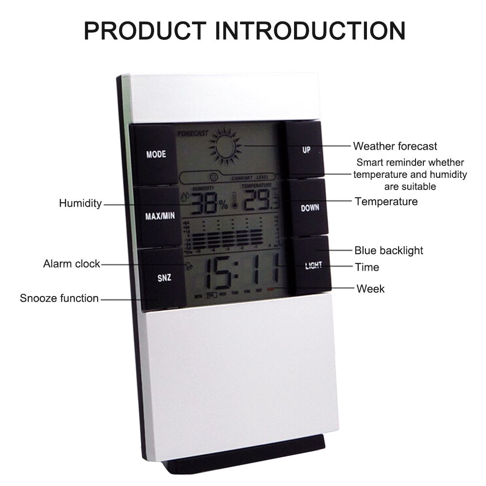 LCD Digital Temperature Humidity Thermometer Home Weather