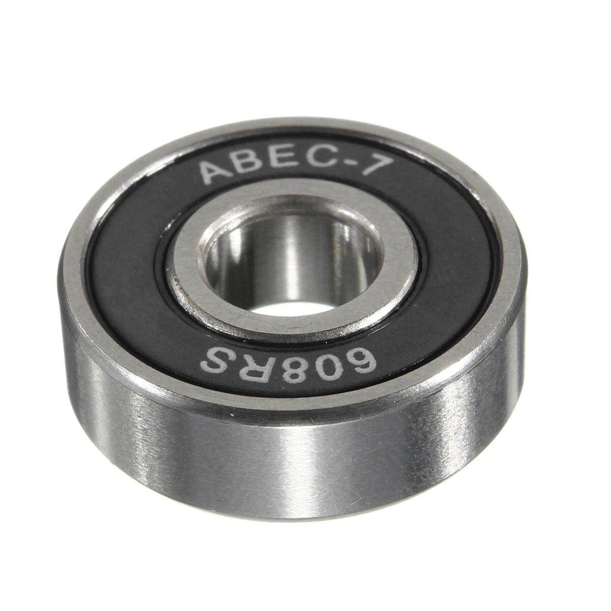 8PCS ABEC 7 Skateboard Longboard Skate Roller Hocker Wheel 608 Bearings+Spacers Black