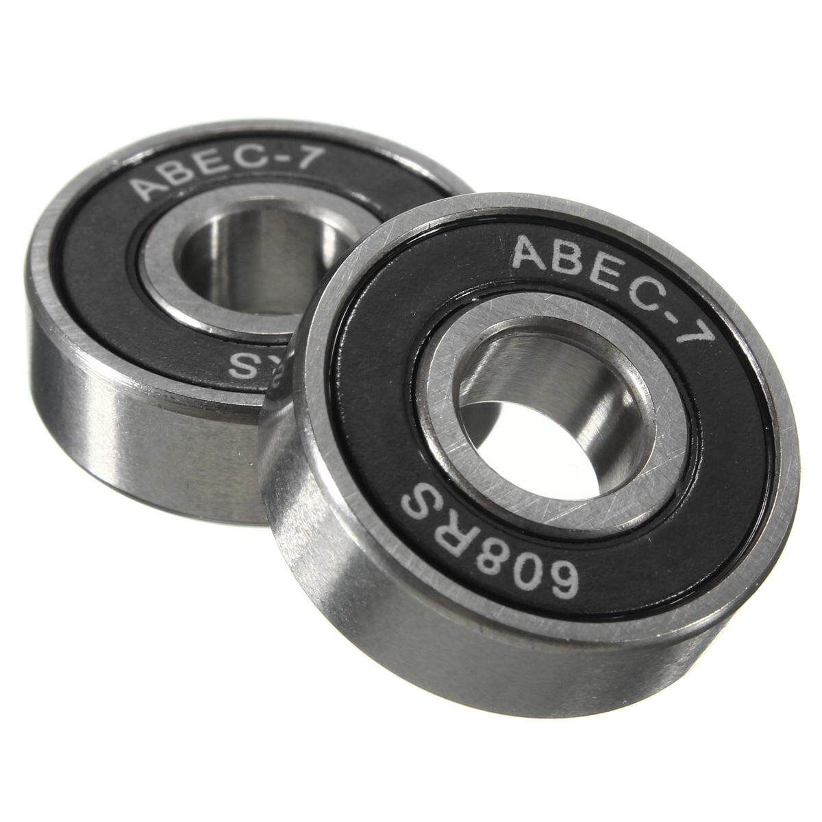 8PCS ABEC 7 Skateboard Longboard Skate Roller Hocker Wheel 608 Bearings+Spacers Black
