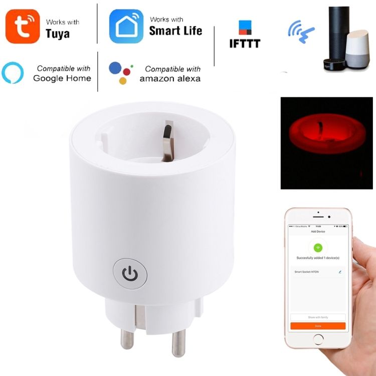 JH-G01E 16A Smart Home Power Socket AC 100-240V, EU Plug