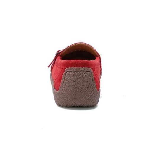 EUR Size 35-41 High Quality Flats Women Suede Leather Flats Shoes Handmade Comfort Loafers Red