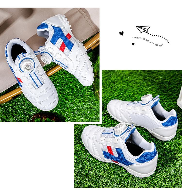 Soccer Shoes Children's Breathable Training Soccer Shoes Blue
