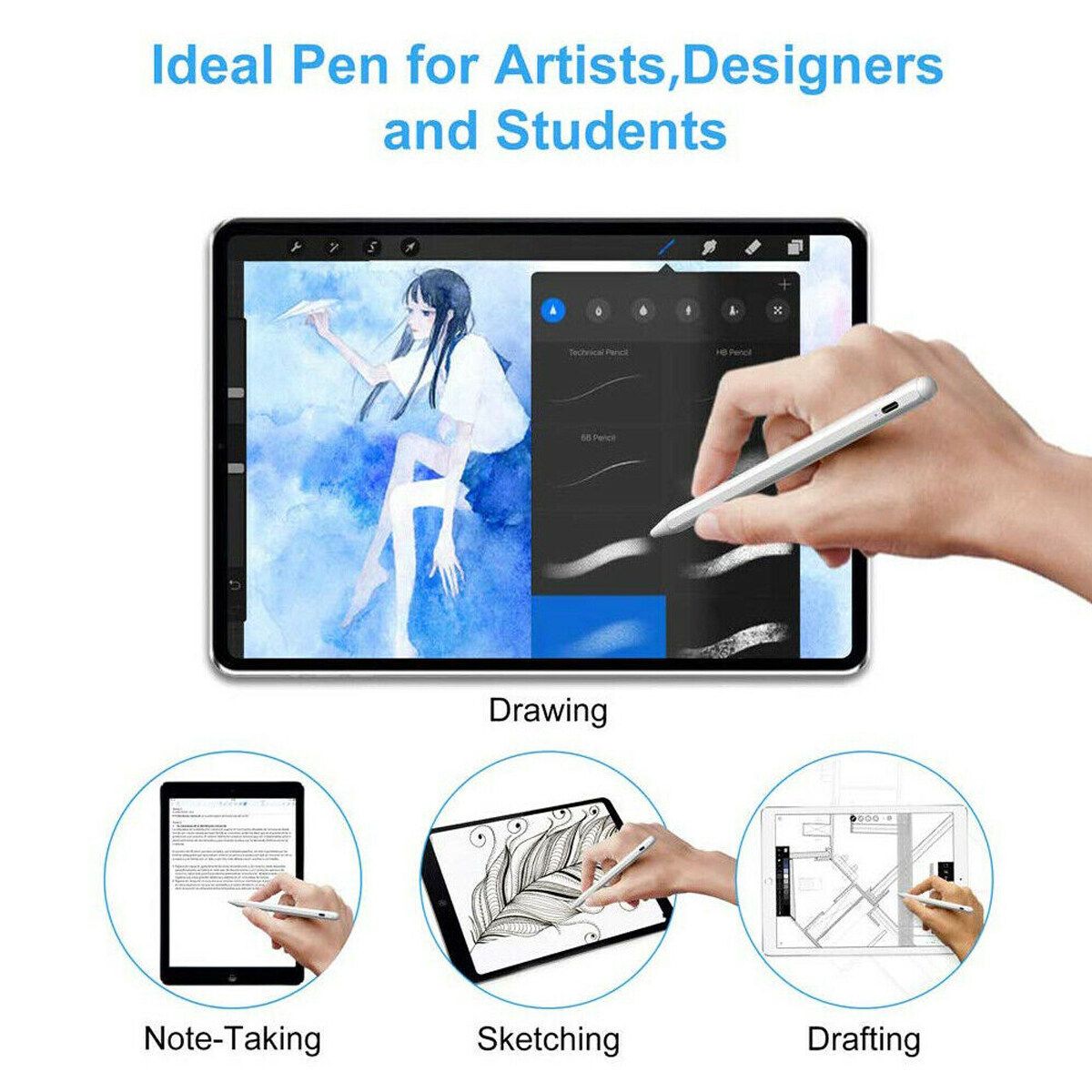 Table Active Stylus Pencil Touch Screen Pen For 2018 IPad(6th Gen)/iPad Pro 11/12.9 Inch/Air(3rd Gen) Chili Red