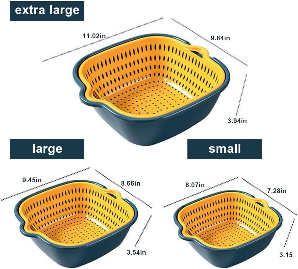 8pcs Kitchen Plastic Bowls Set,Drain Baskets