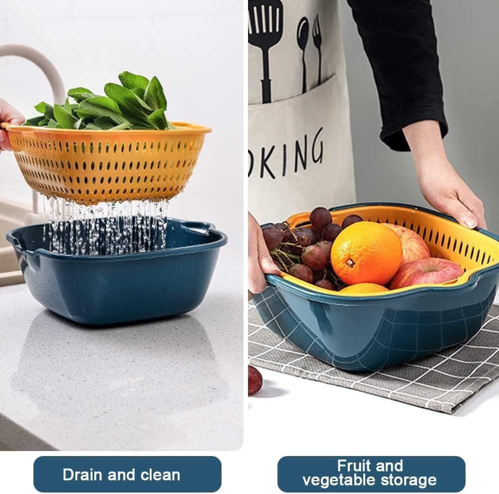 8pcs Kitchen Plastic Bowls Set,Drain Baskets