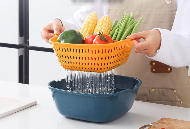 8pcs Kitchen Plastic Bowls Set,Drain Baskets
