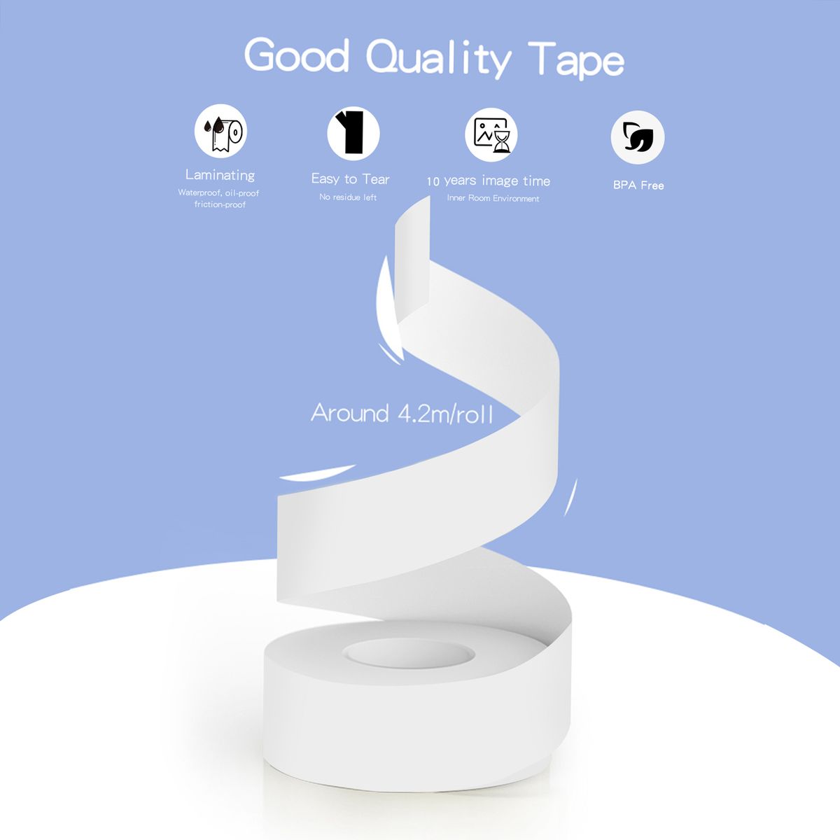 1 Roll Transparent Label Paper Sticky Tape