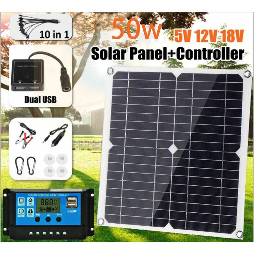 50W Solar Panel 18V Solar Cells Bank Connector Cover with